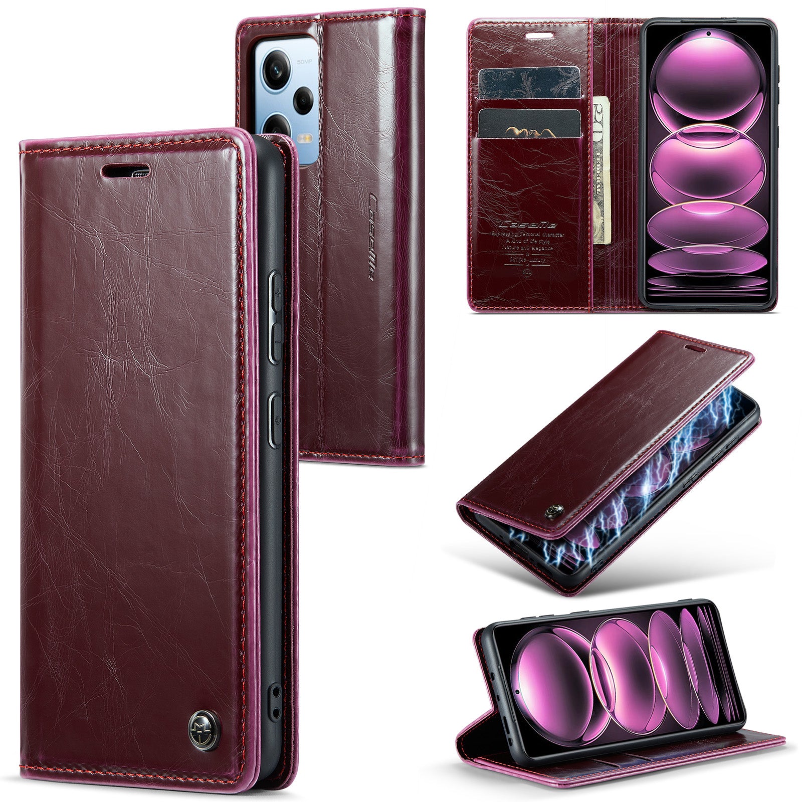 CASEME 003 Series For Xiaomi Redmi Note 12 Pro 5G Note 12 Pro Speed 5G Poco X5 Pro 5G Anti-drop PU Leather Wallet Stand Cover Waxy Texture Phone Case CASEME 003 Series For Xiaomi Redmi Note 12 Pro 5G Note 12 Pro Speed 5G Poco X5 Pro 5G Anti-drop PU Leather Wallet Stand Cover Waxy Texture Phone Case